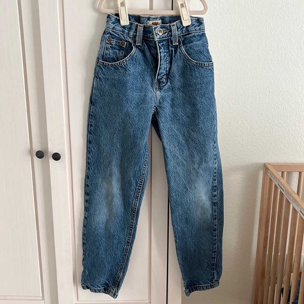 VINTAGE Route 66 Premium 100% Cotton High Waisted Straight Leg Jeans